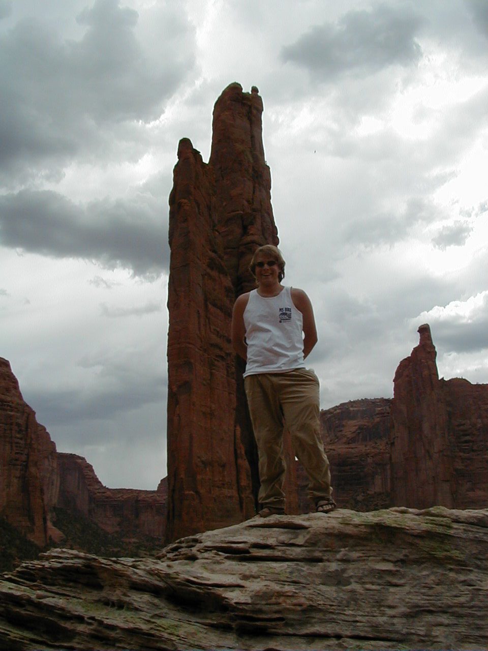 John in front of Spider Rock.